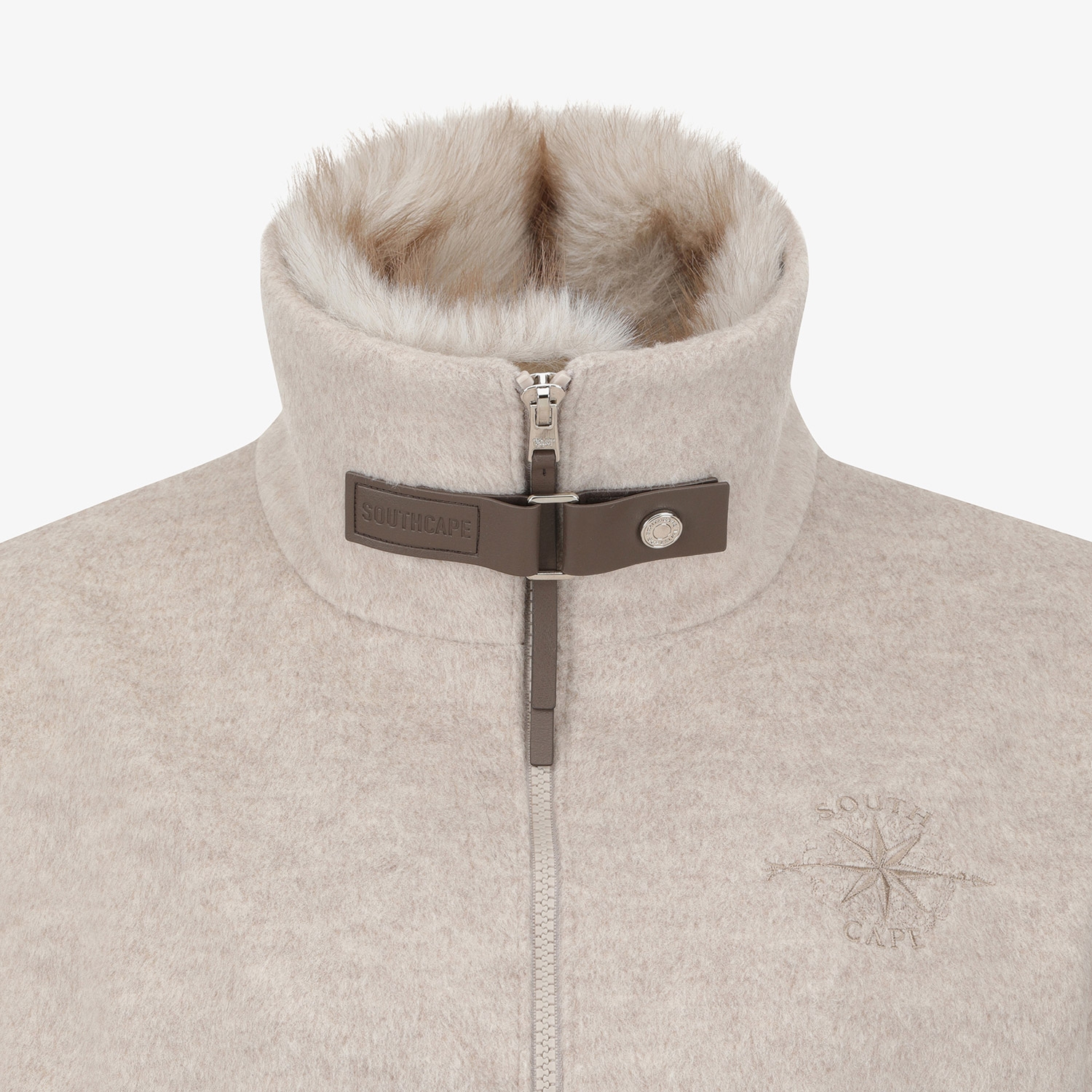 Southcross Fox-Fur Collar Wool Zip-Up Jacket_BE