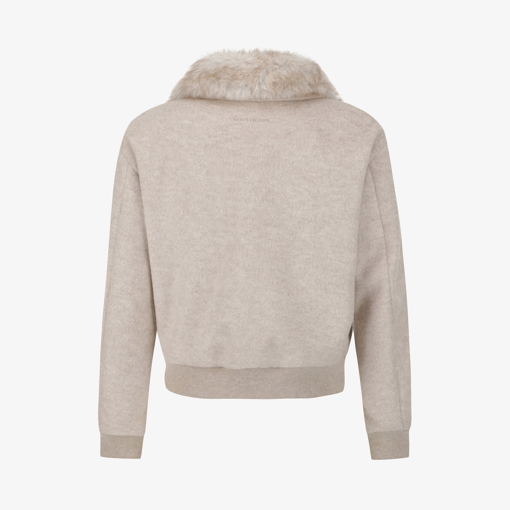 Southcross Fox-Fur Collar Wool Zip-Up Jacket_BE