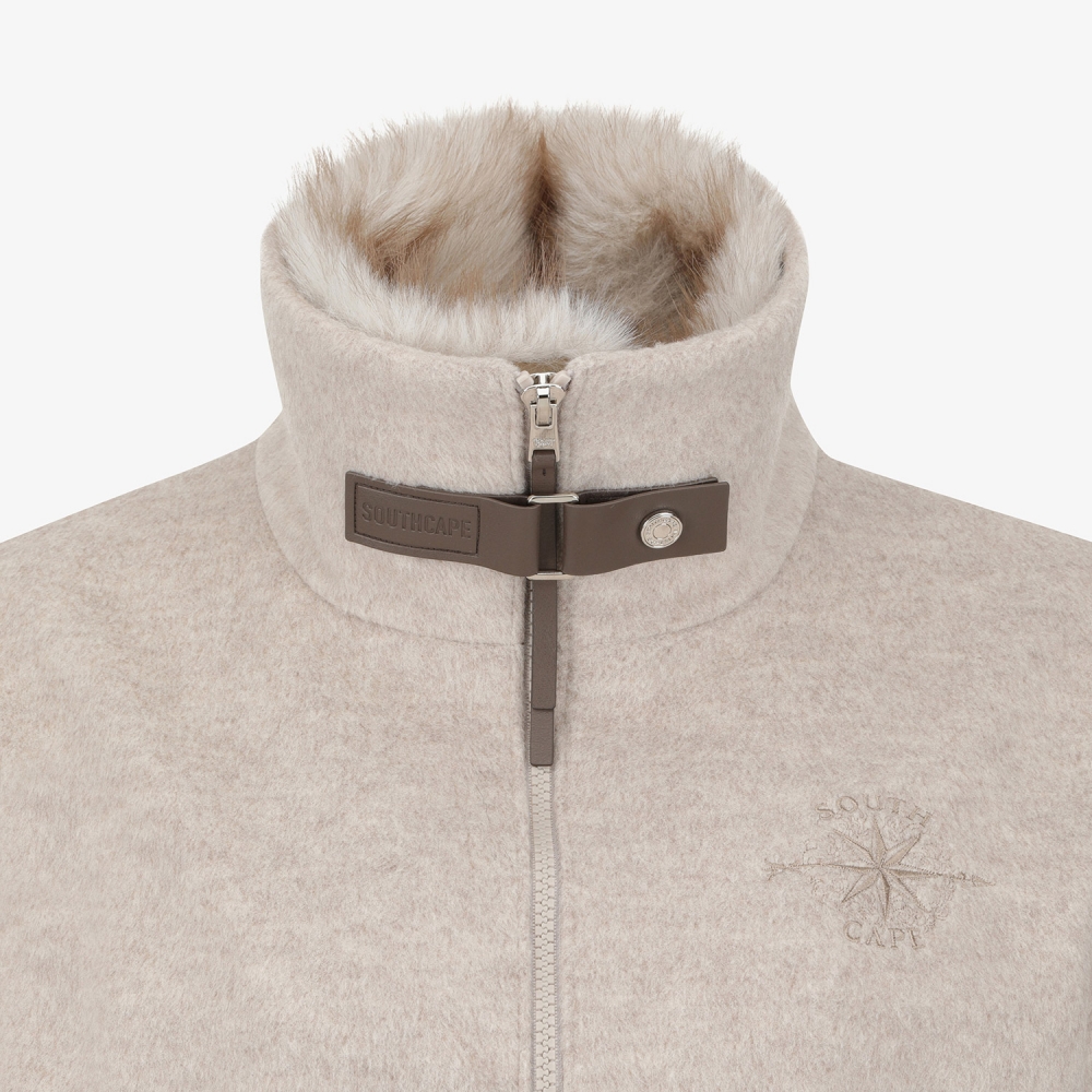 Southcross Fox-Fur Collar Wool Zip-Up Jacket_BE