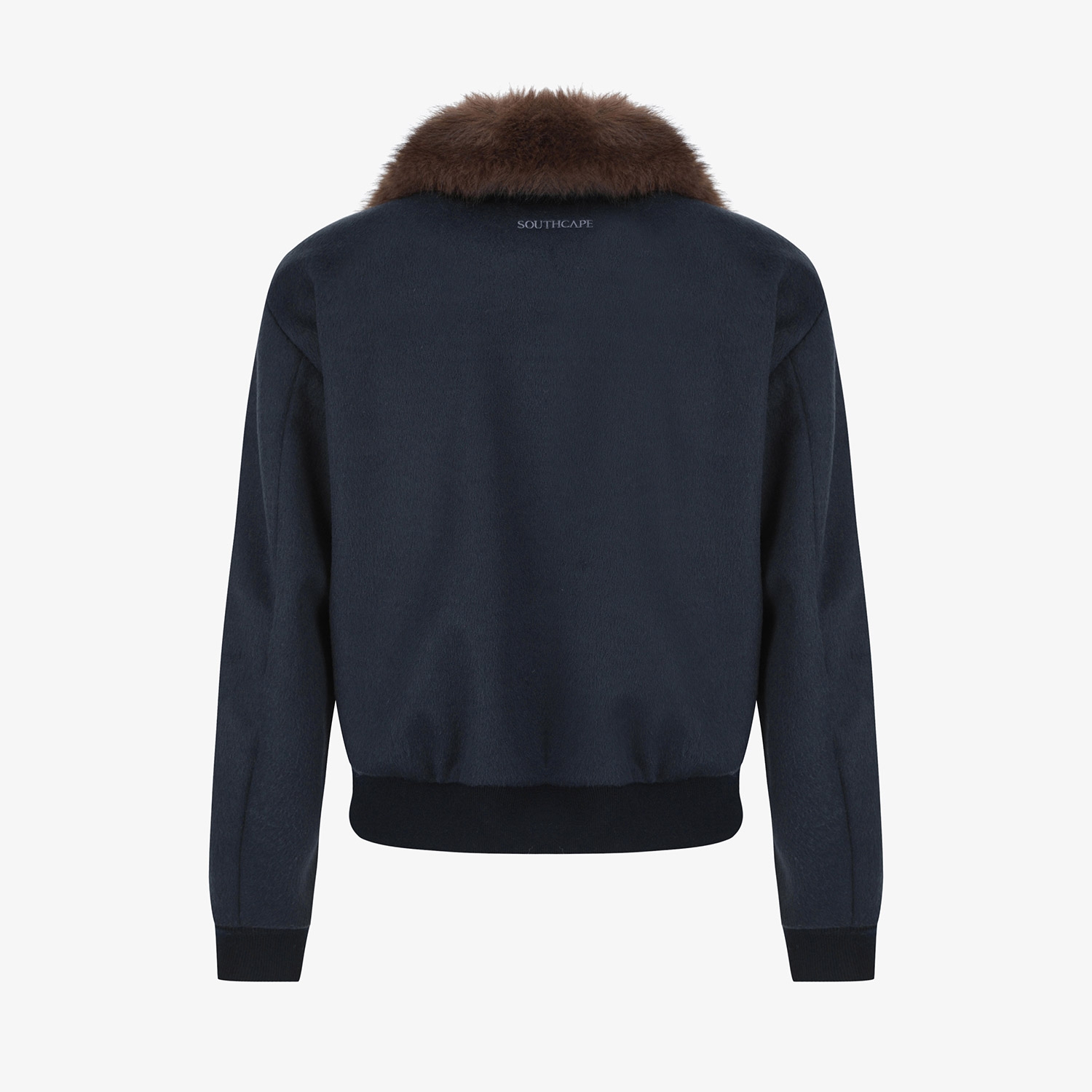 Southcross Fox-Fur Collar Wool Zip-Up Jacket_DA