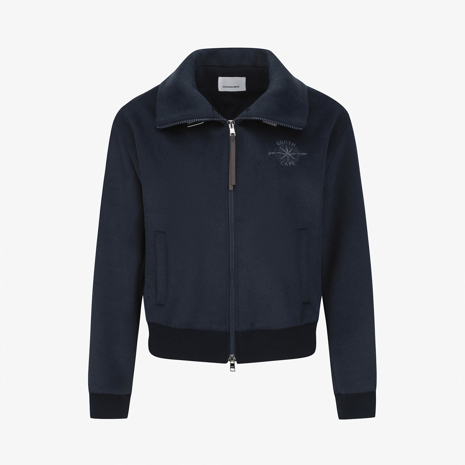 Southcross Fox-Fur Collar Wool Zip-Up Jacket_DA