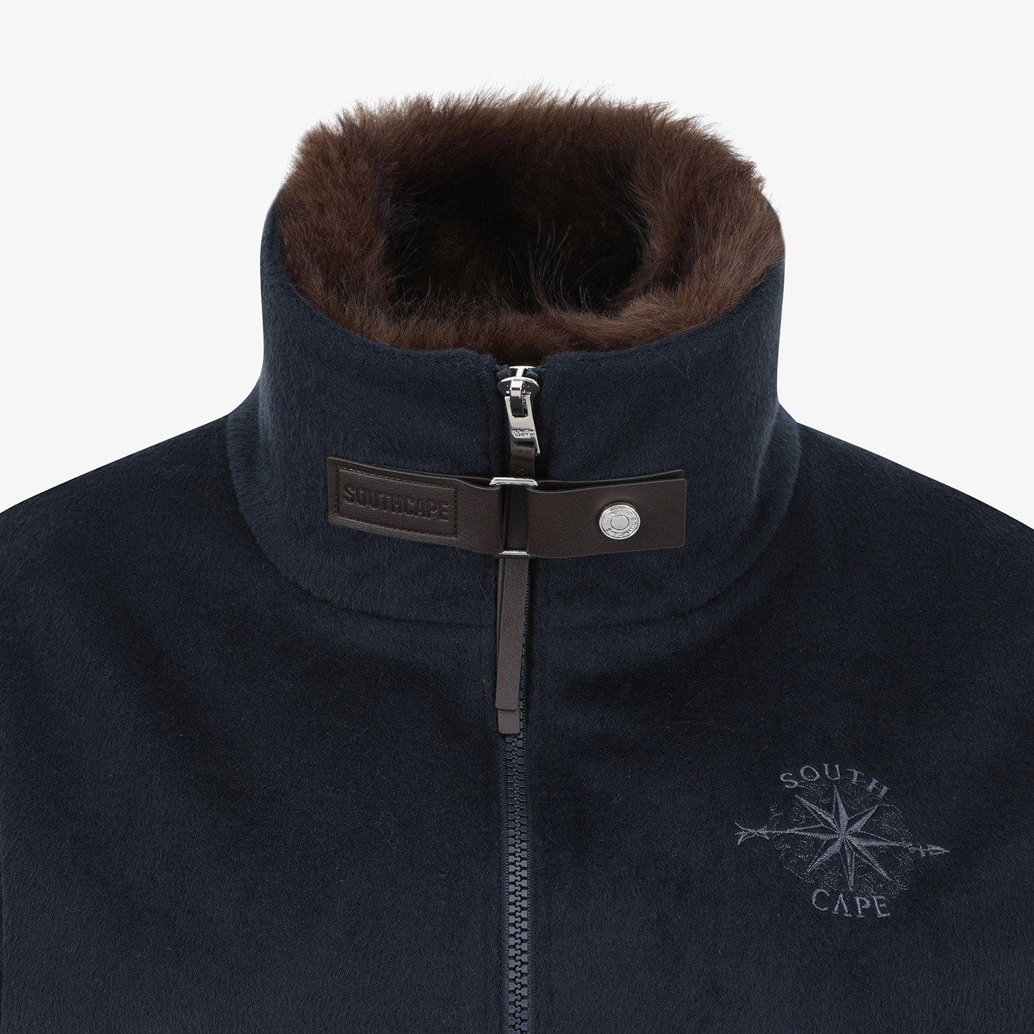 Southcross Fox-Fur Collar Wool Zip-Up Jacket_DA