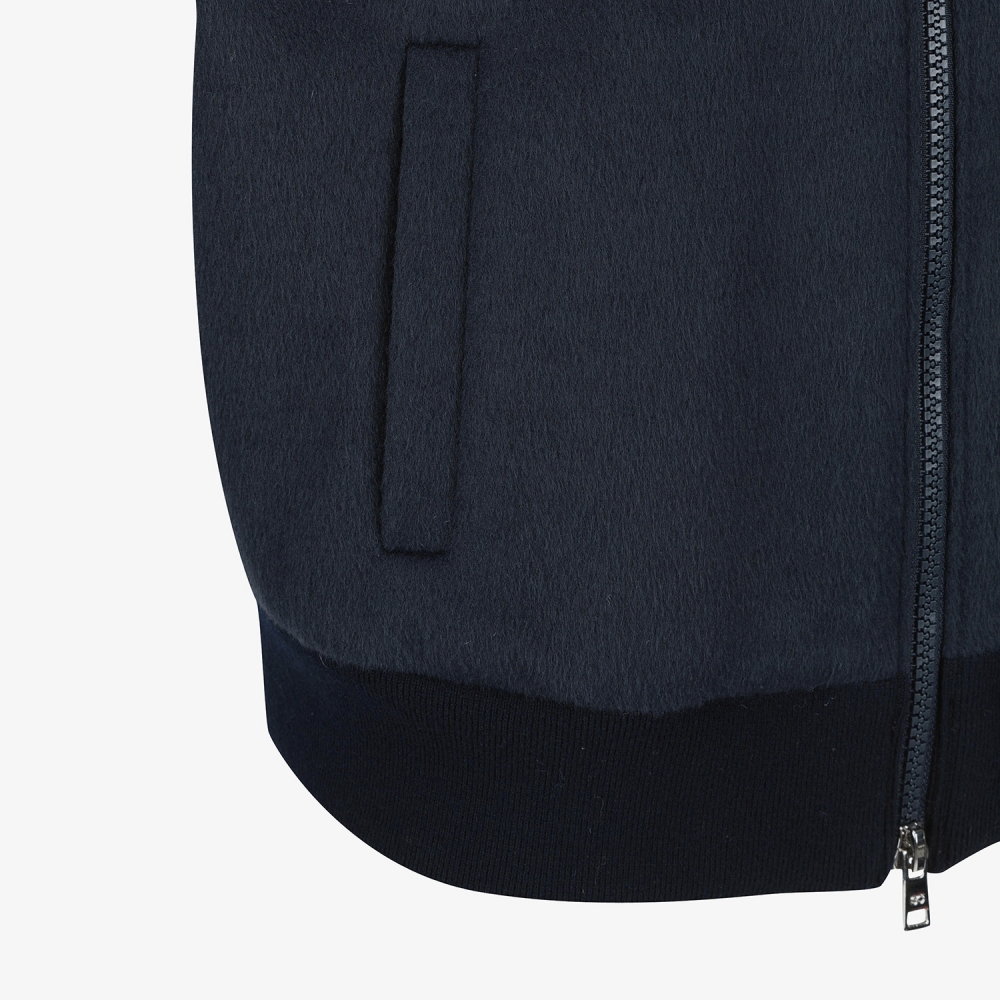 Southcross Fox-Fur Collar Wool Zip-Up Jacket_DA