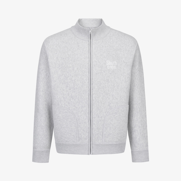 Jacquard Reversible Knit Zip-Up Cardigan_GY