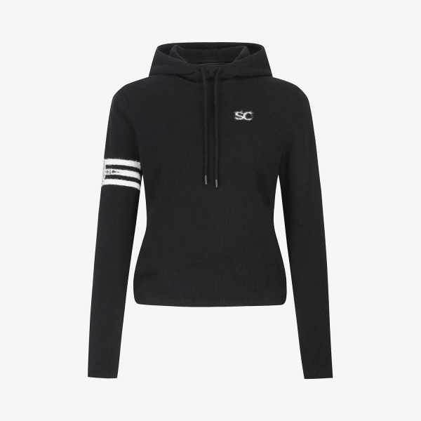 Southcross Windproof Cashmere Hairy Hooded Knit_BK