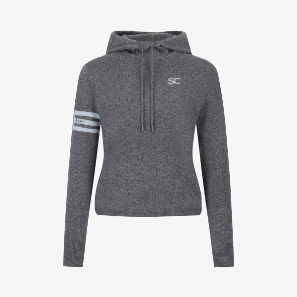 Southcross Windproof Cashmere Hairy Hooded Knit_GY