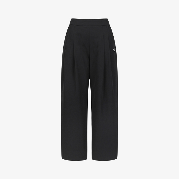 Pintuck Padded Wide-Leg Pants_BK