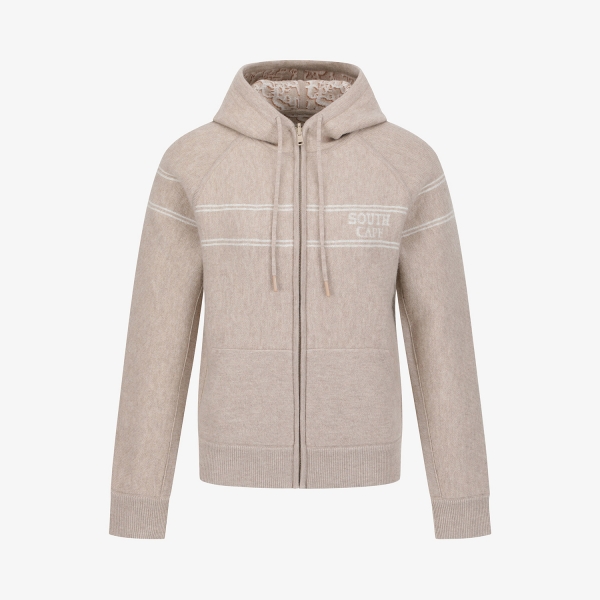 Reversible Jacquard Knit Hooded Zip-Up_BE