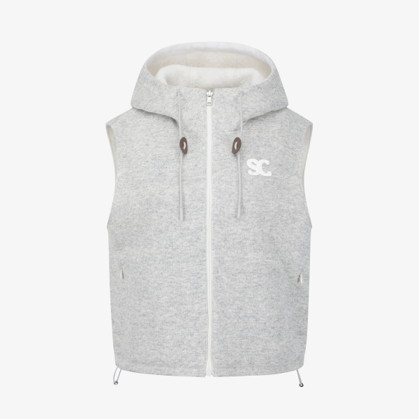 Southcross Reversible Boucl&eacute; Knit Hooded Vest_GY
