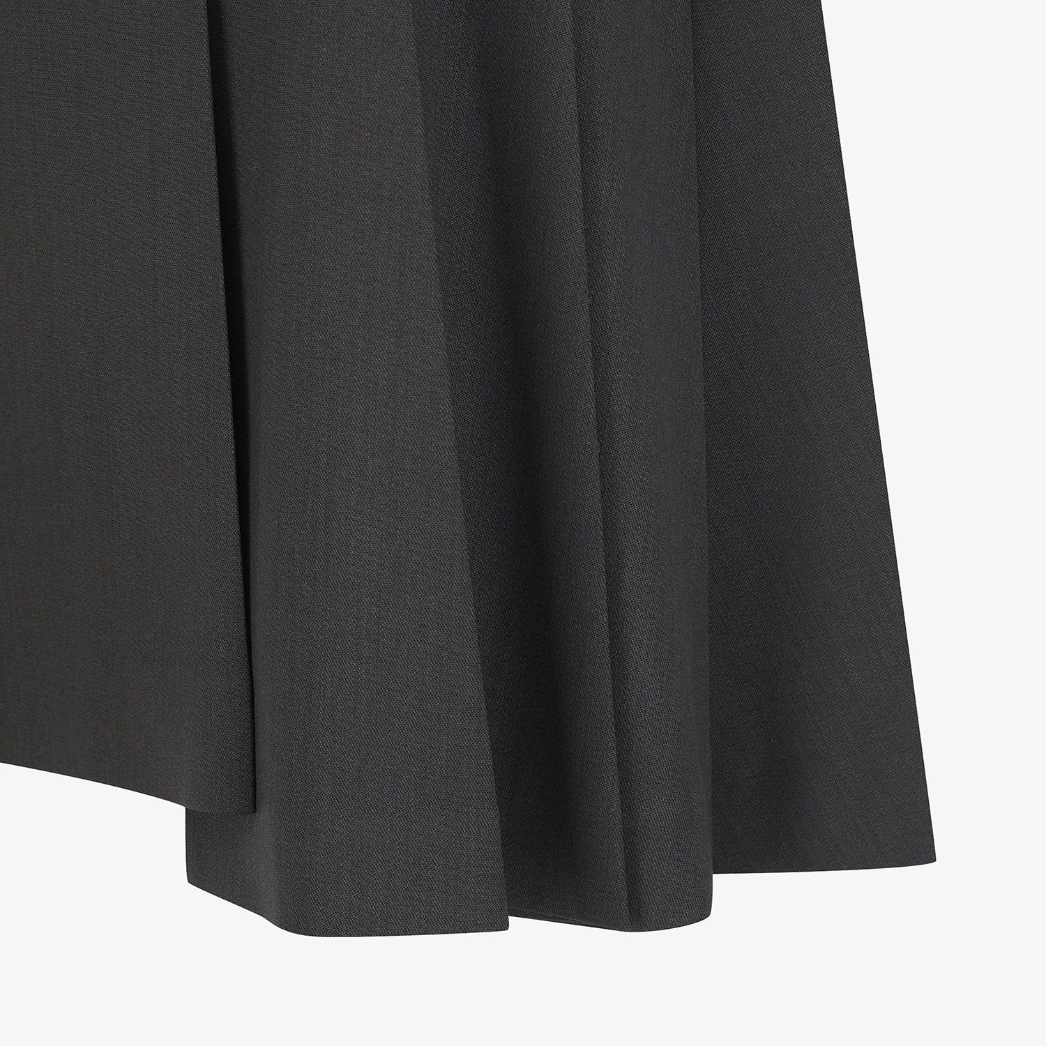 Double Belt Wool Pleated Midi Skirt_DW