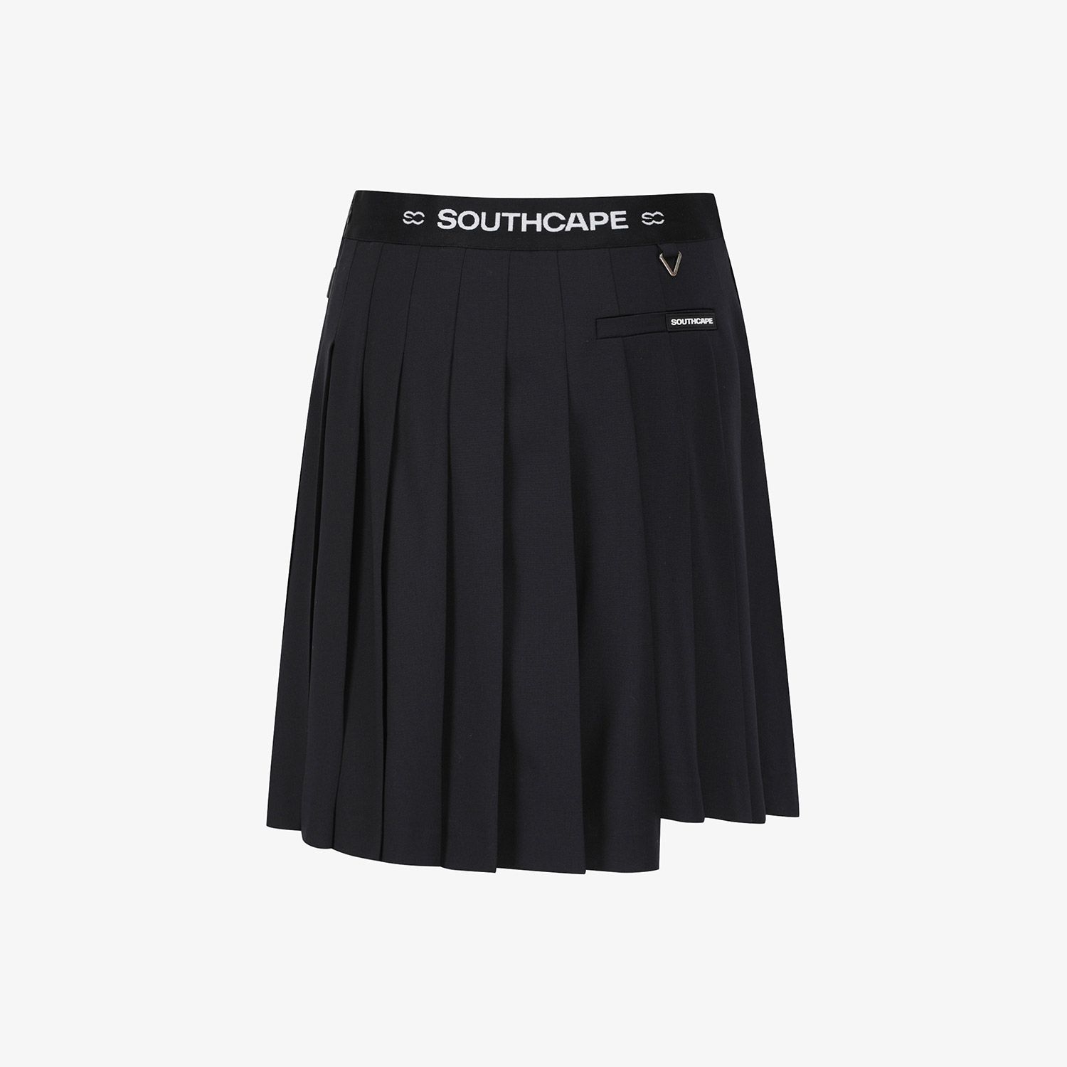 Double Belt Wool Pleated Midi Skirt_NA