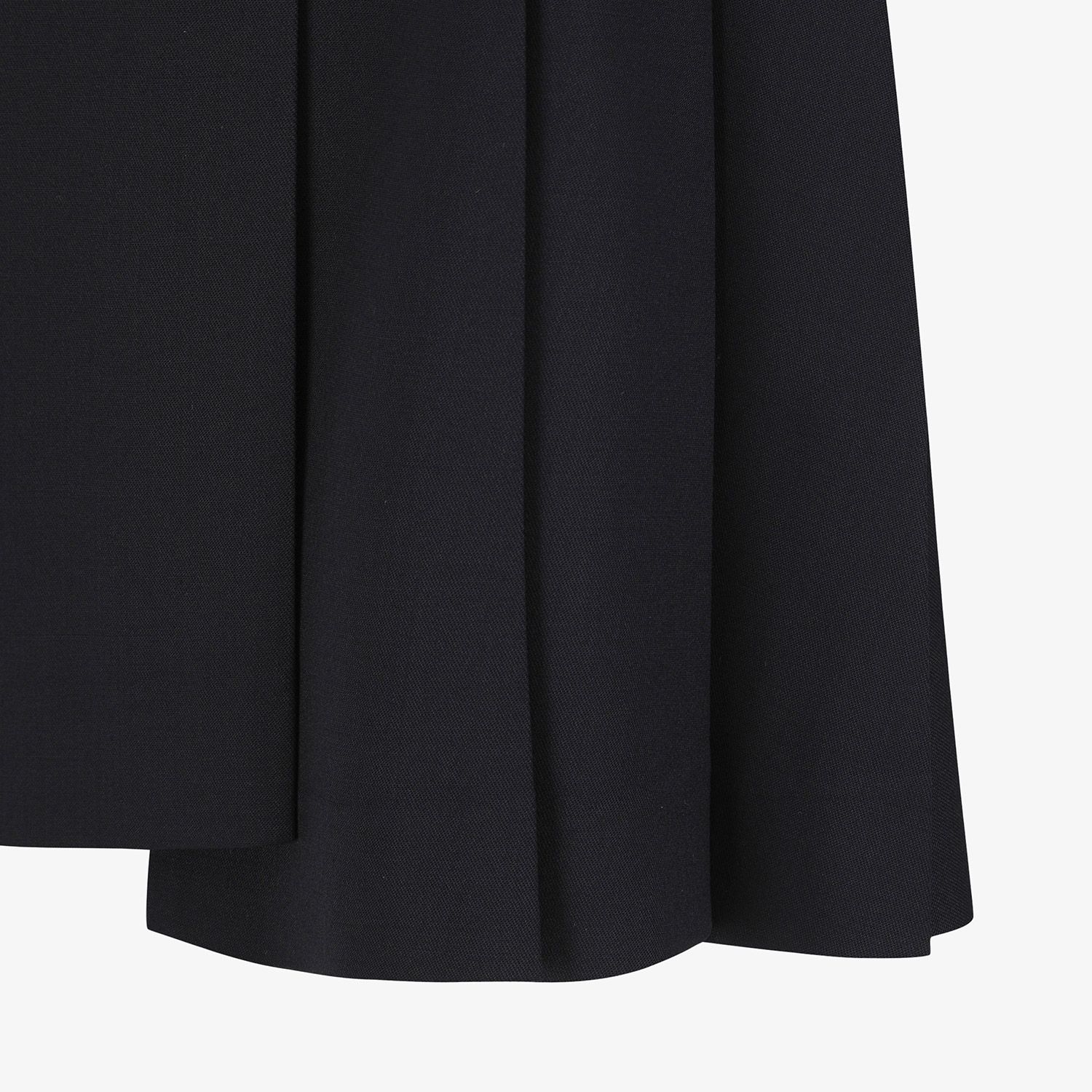 Double Belt Wool Pleated Midi Skirt_NA