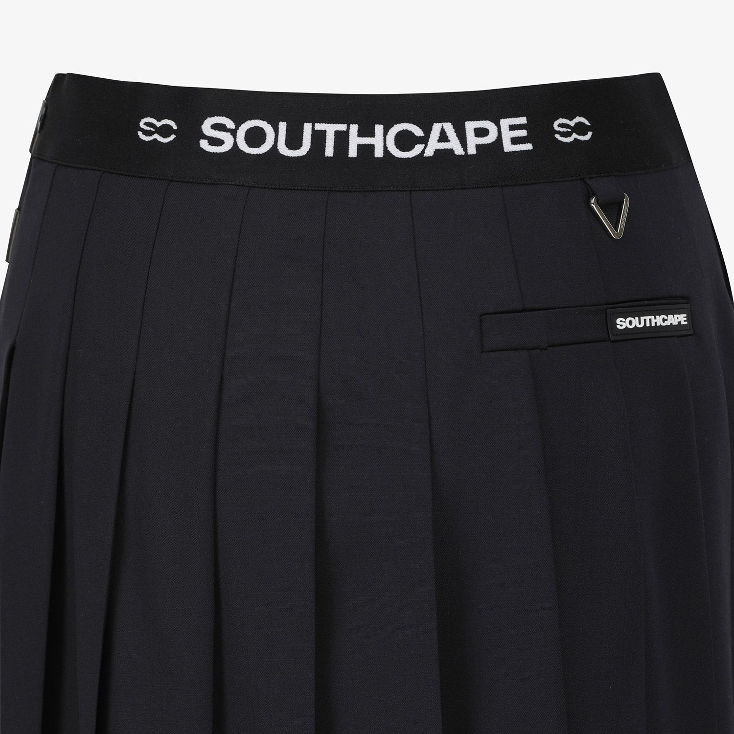 Double Belt Wool Pleated Midi Skirt_NA