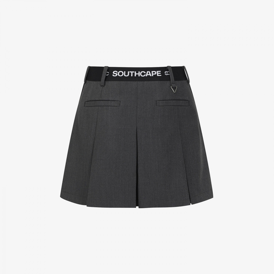 Wool Melange Panel Detail Skirt_CG