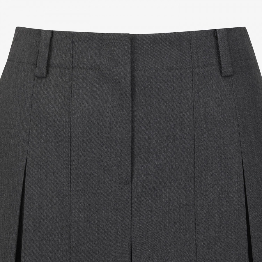Wool Melange Panel Detail Skirt_CG