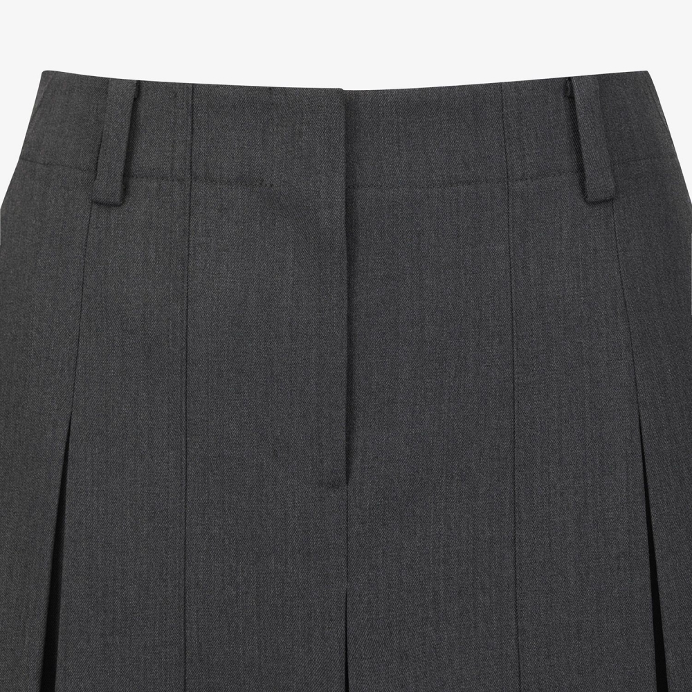 Wool Melange Panel Detail Skirt_CG