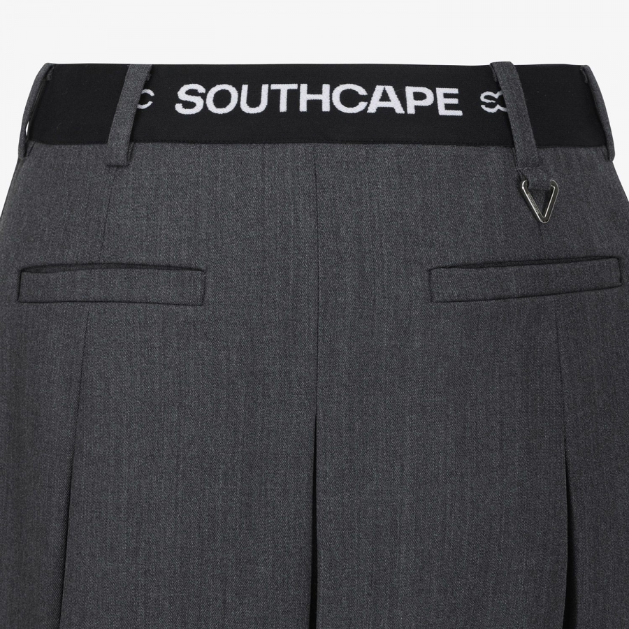 Wool Melange Panel Detail Skirt_GY