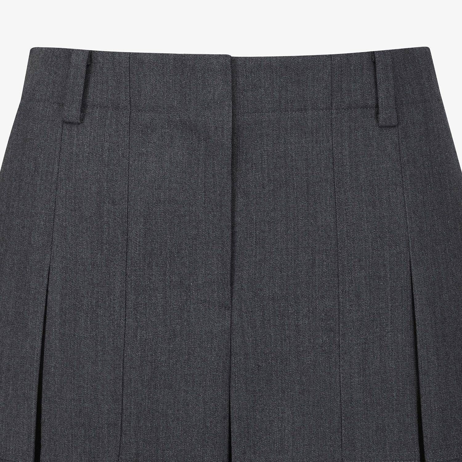 Wool Melange Panel Detail Skirt_GY
