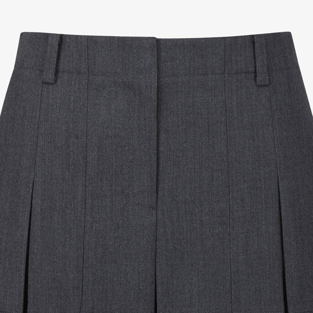 Wool Melange Panel Detail Skirt_GY