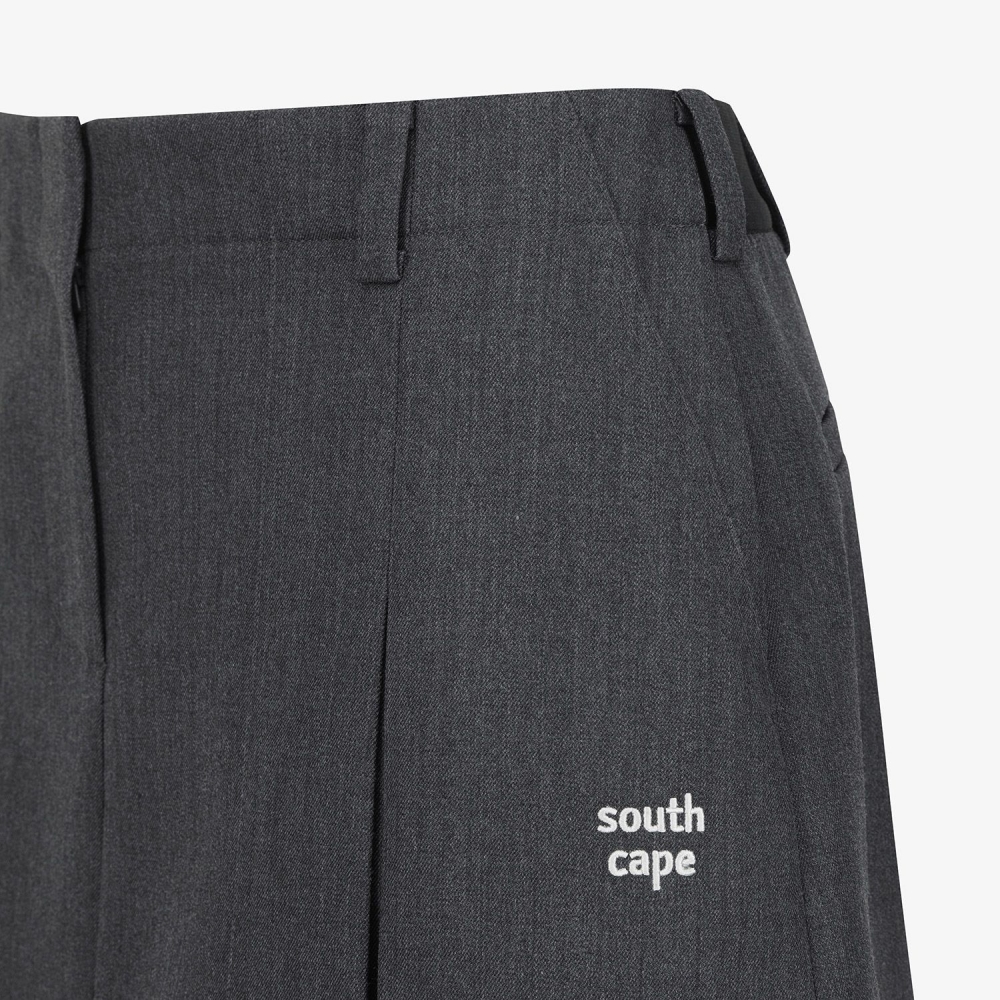 Wool Melange Panel Detail Skirt_GY
