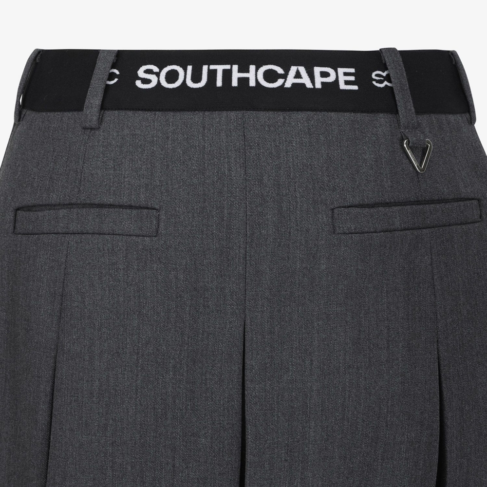 Wool Melange Panel Detail Skirt_GY