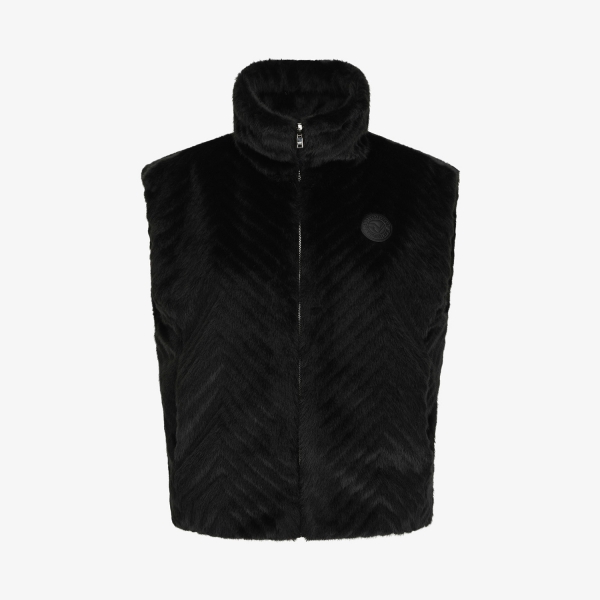 Southcross Faux Fur High-Neck Reversible Vest_BK