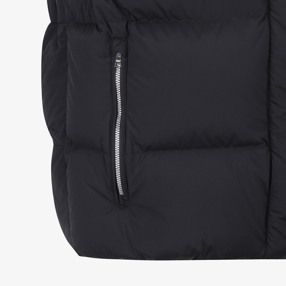 Voluminous Goose Down Hooded Vest_BK