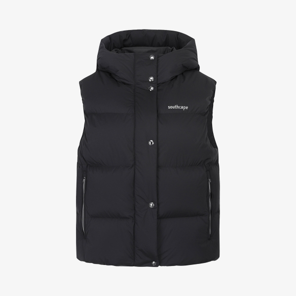 Voluminous Goose Down Hooded Vest_BK