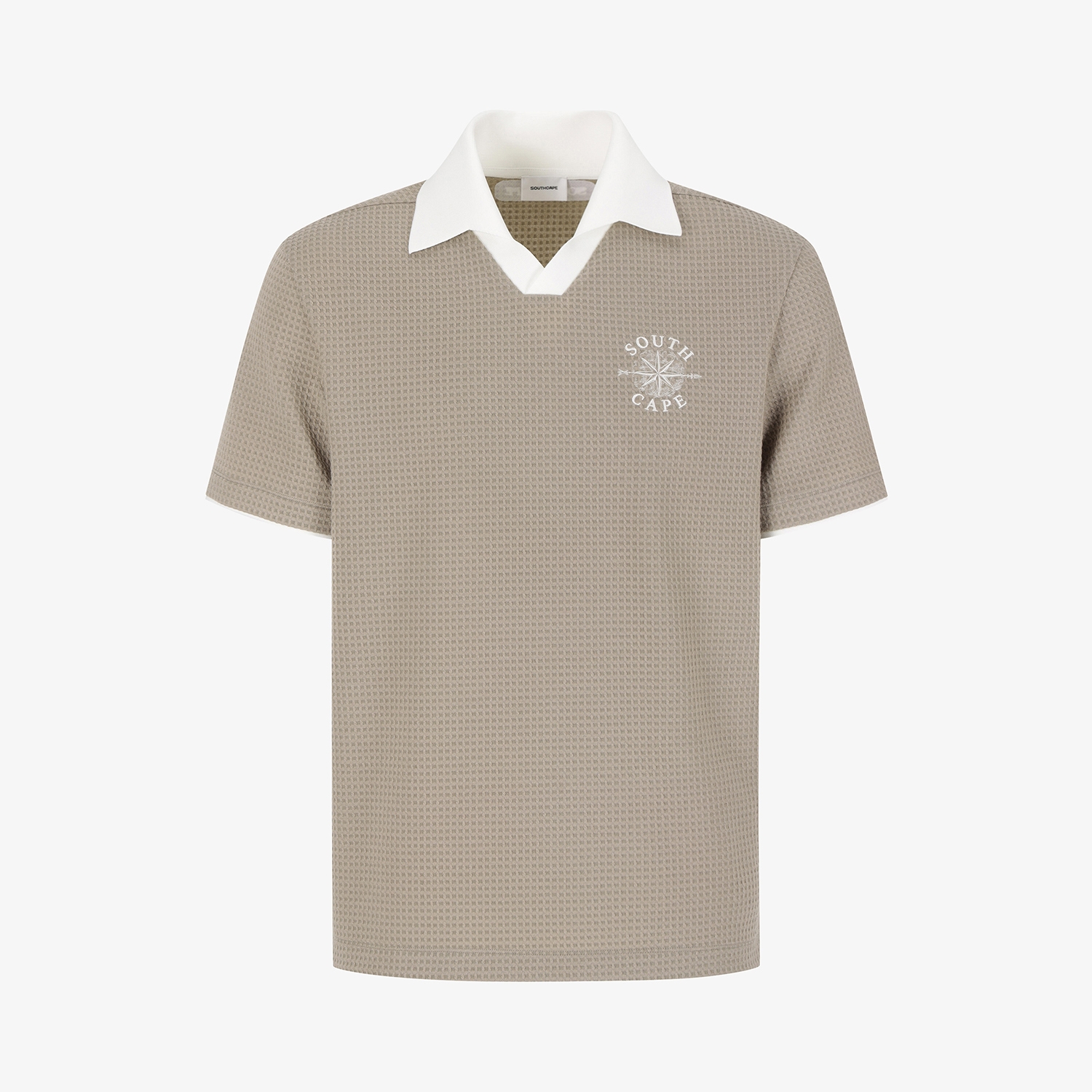Southcross Open-Collar Waffle Knit T-Shirt_KE