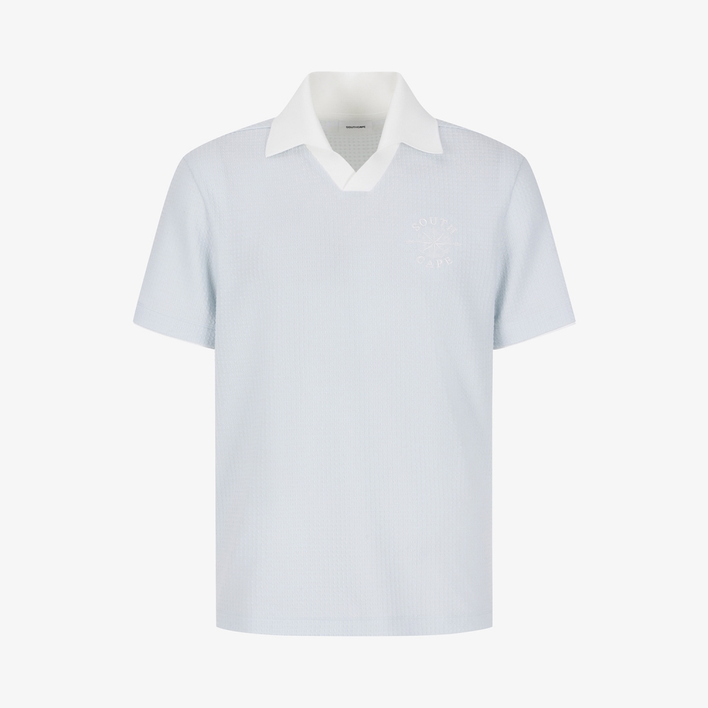 Southcross Open-Collar Waffle Knit T-Shirt_SK