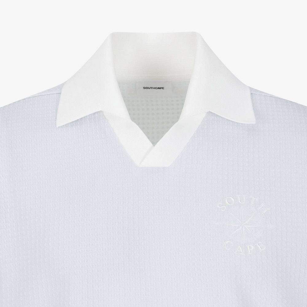 Southcross Open-Collar Waffle Knit T-Shirt_SK