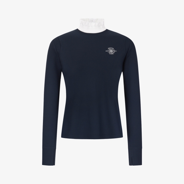 Southcross Frill Mock-Neck Back Slit T-Shirt_NA