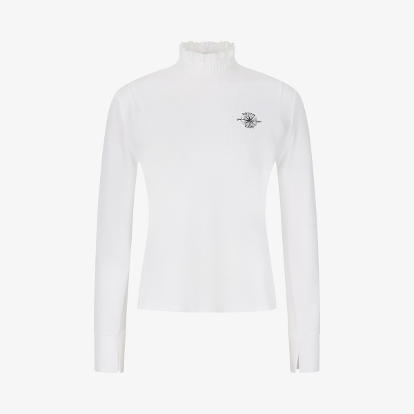 Southcross Frill Mock-Neck Back Slit T-Shirt_WT