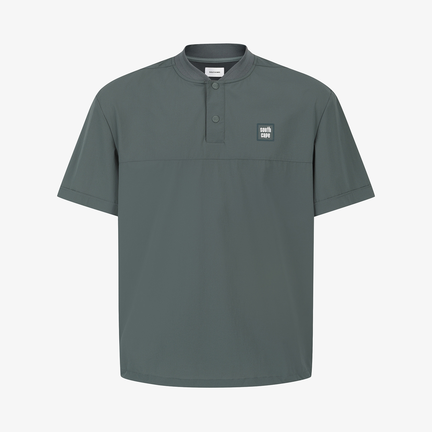 Baseball Collar Short-Sleeve Shirt_DN