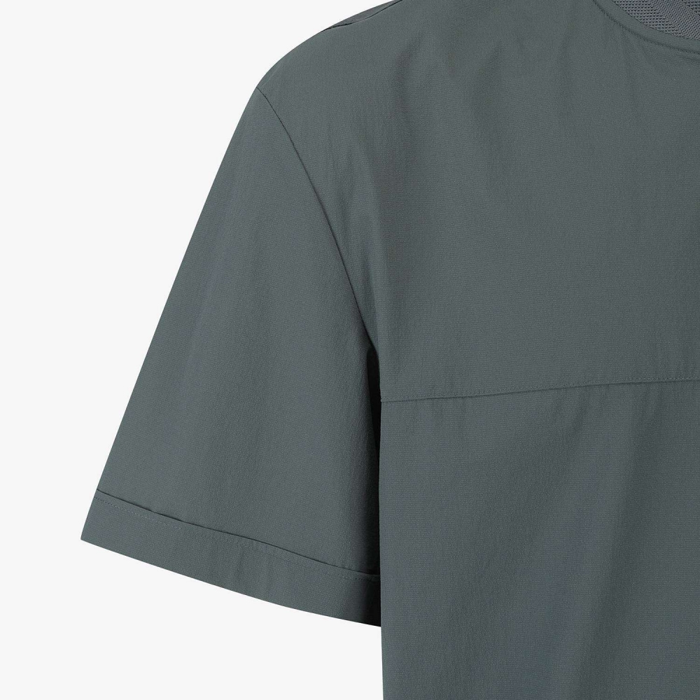 Baseball Collar Short-Sleeve Shirt_DN