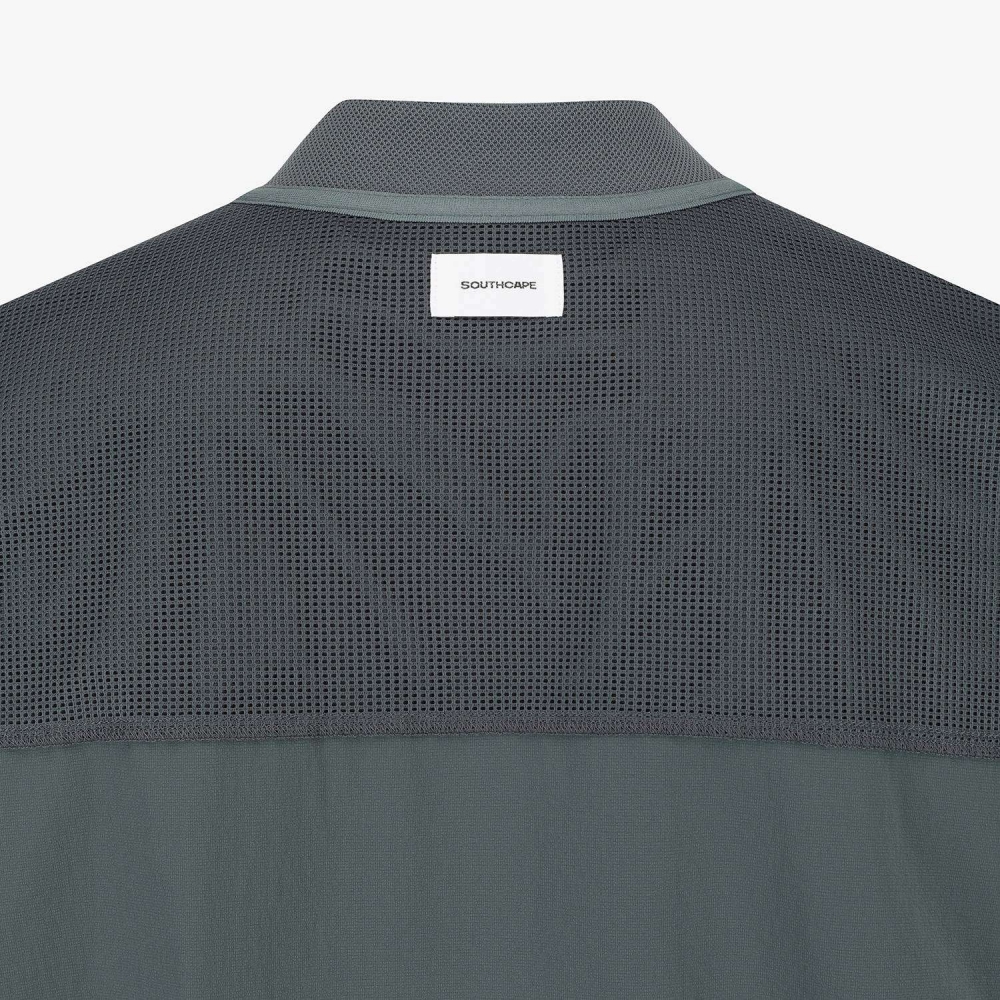 Baseball Collar Short-Sleeve Shirt_DN