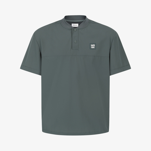 Baseball Collar Short-Sleeve Shirt_DN