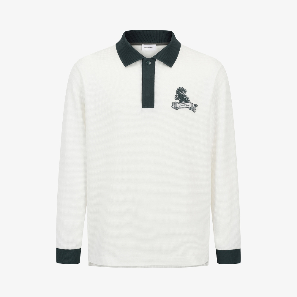 Buddy Embossed-Touch Collar T-Shirt_WT