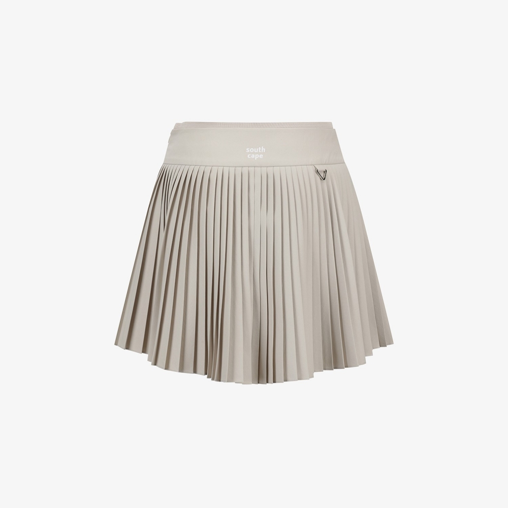 Logo Flared Pleated Skirt_SD
