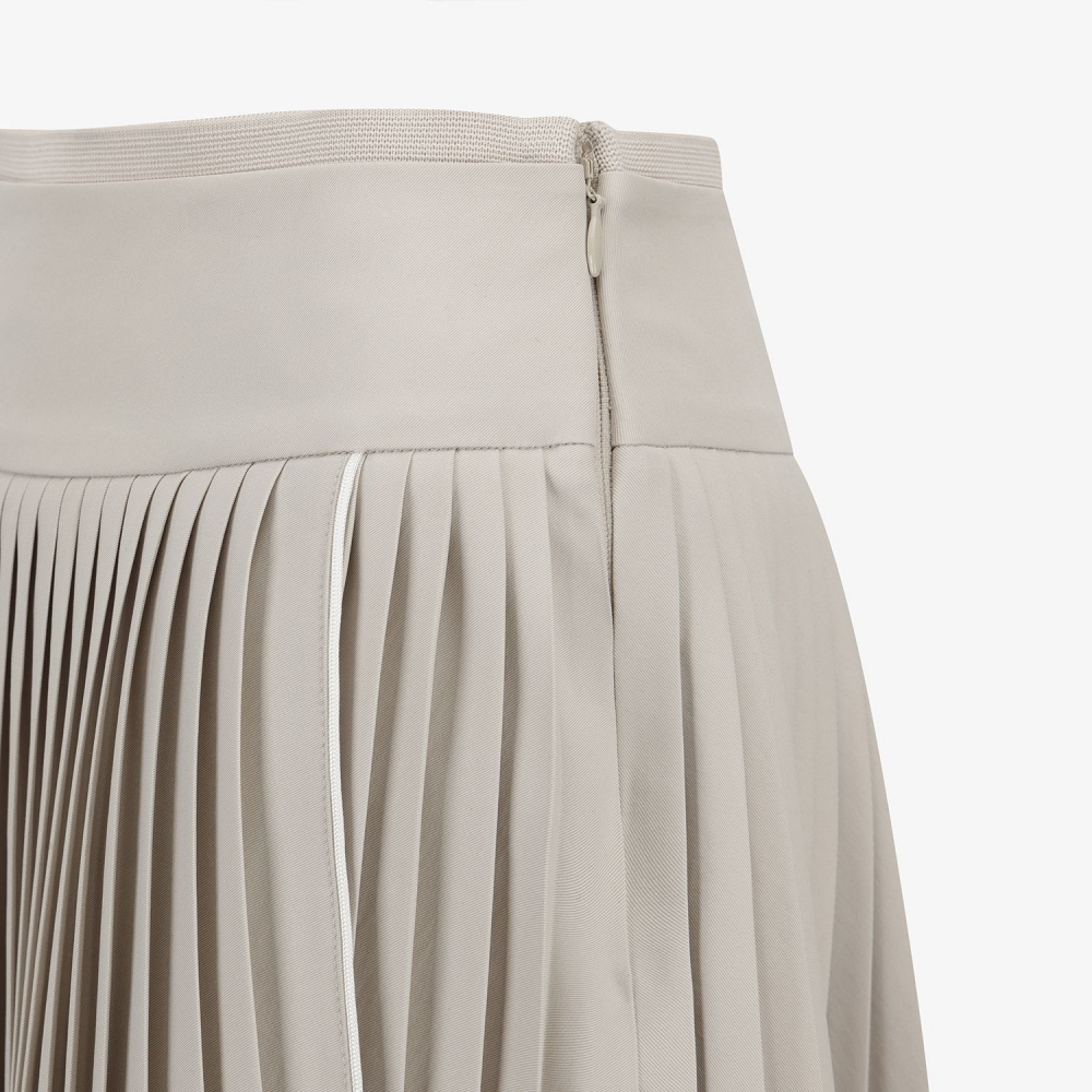 Logo Flared Pleated Skirt_SD