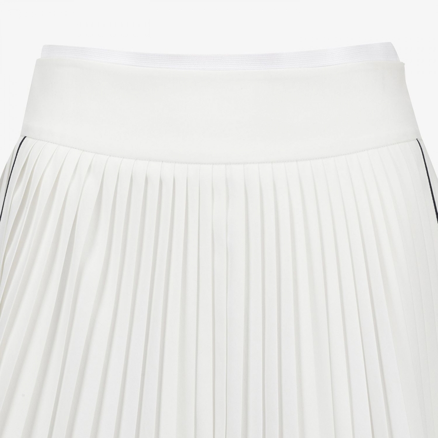Logo Flared Pleated Skirt_WT