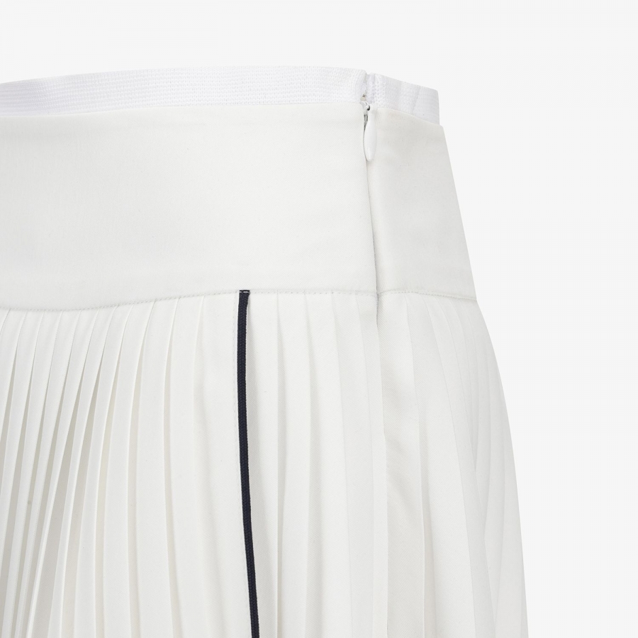 Logo Flared Pleated Skirt_WT
