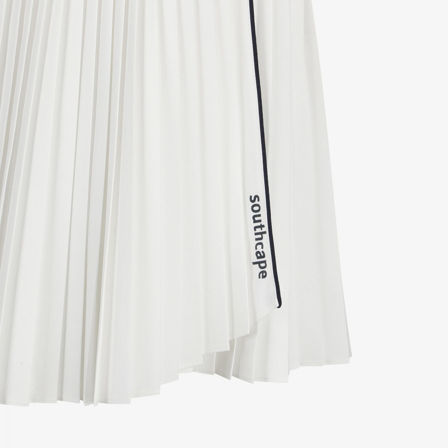 Logo Flared Pleated Skirt_WT