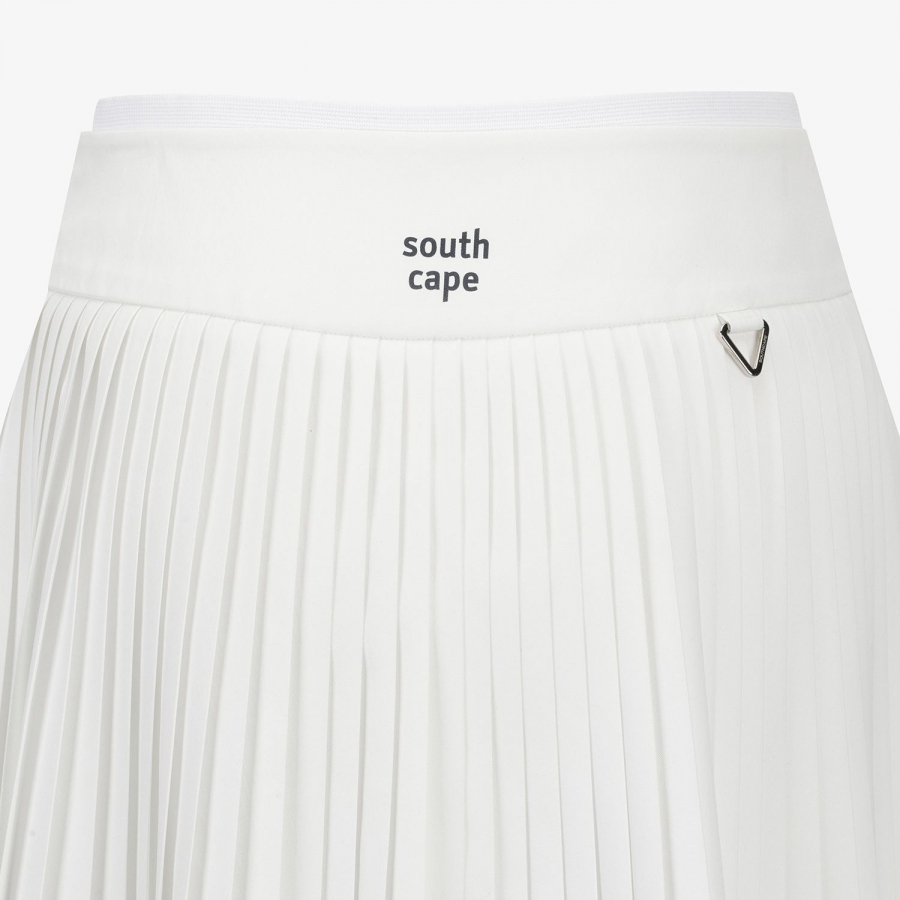 Logo Flared Pleated Skirt_WT