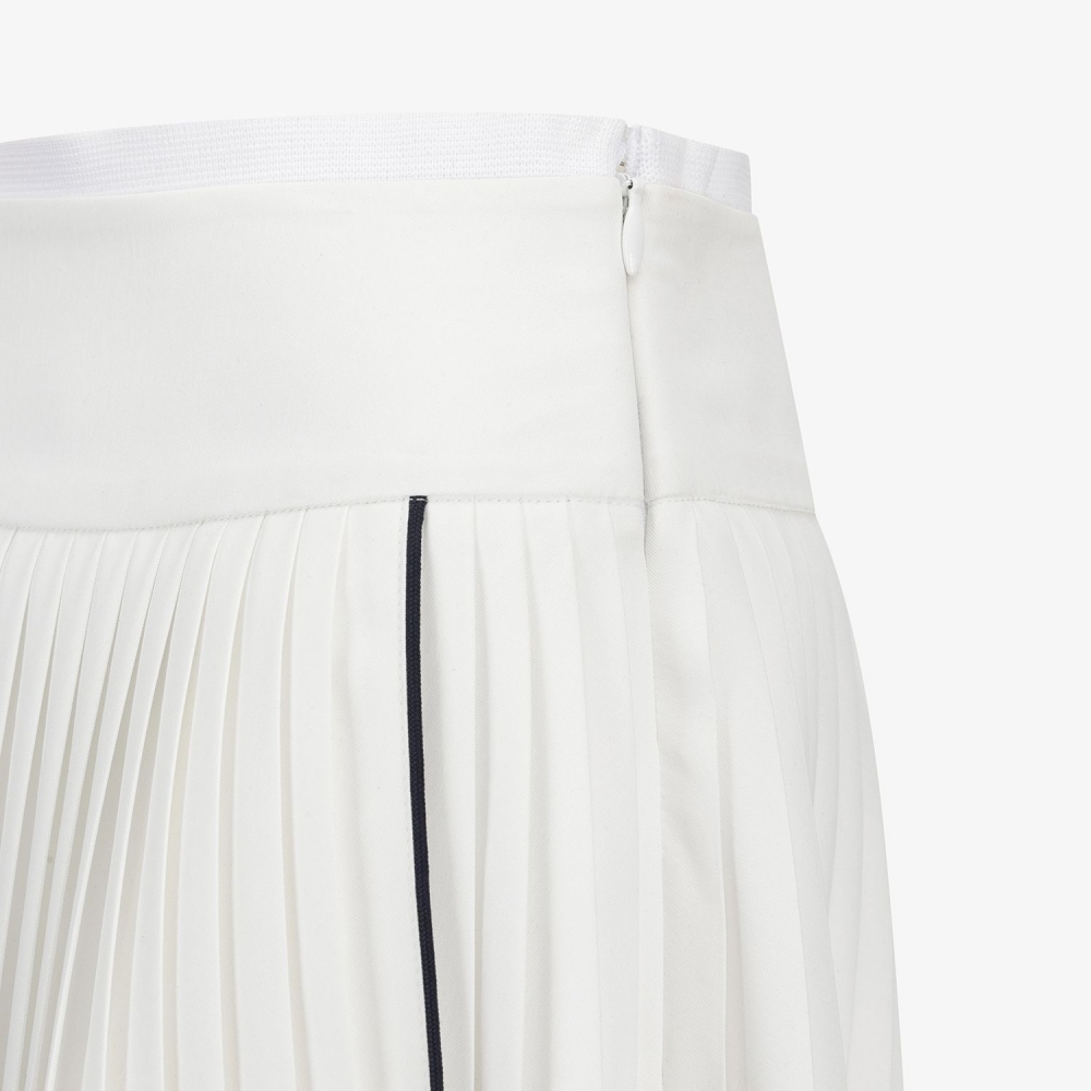 Logo Flared Pleated Skirt_WT