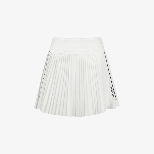 Logo Flared Pleated Skirt_WT