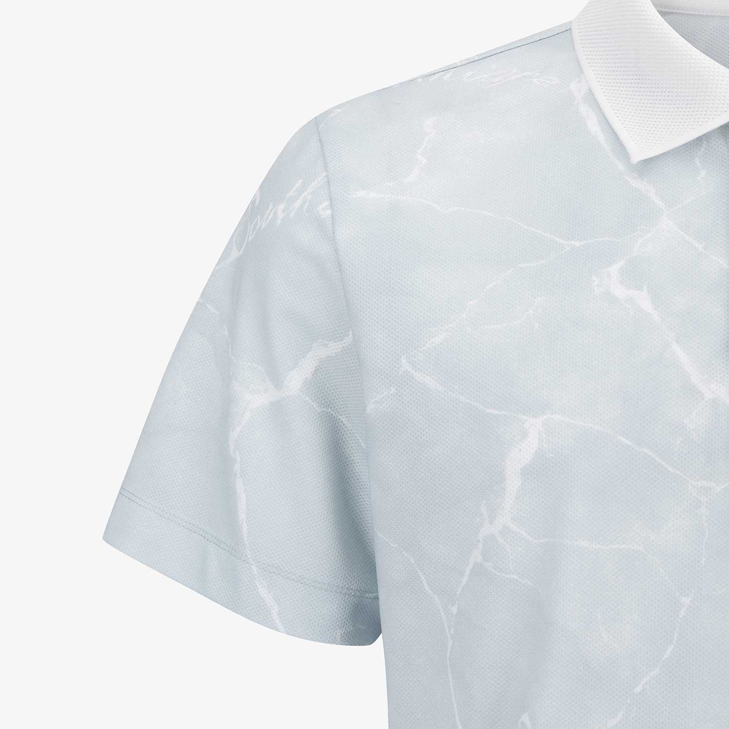 All-Over Marble Print Mesh T-Shirt_GY