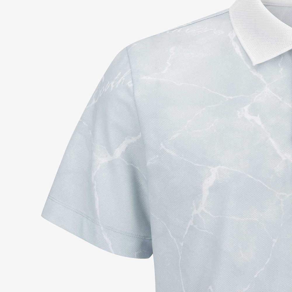 All-Over Marble Print Mesh T-Shirt_GY