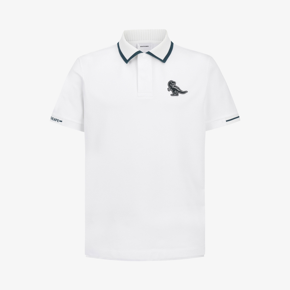 Buddy Contrast Line Collar T-Shirt_WT