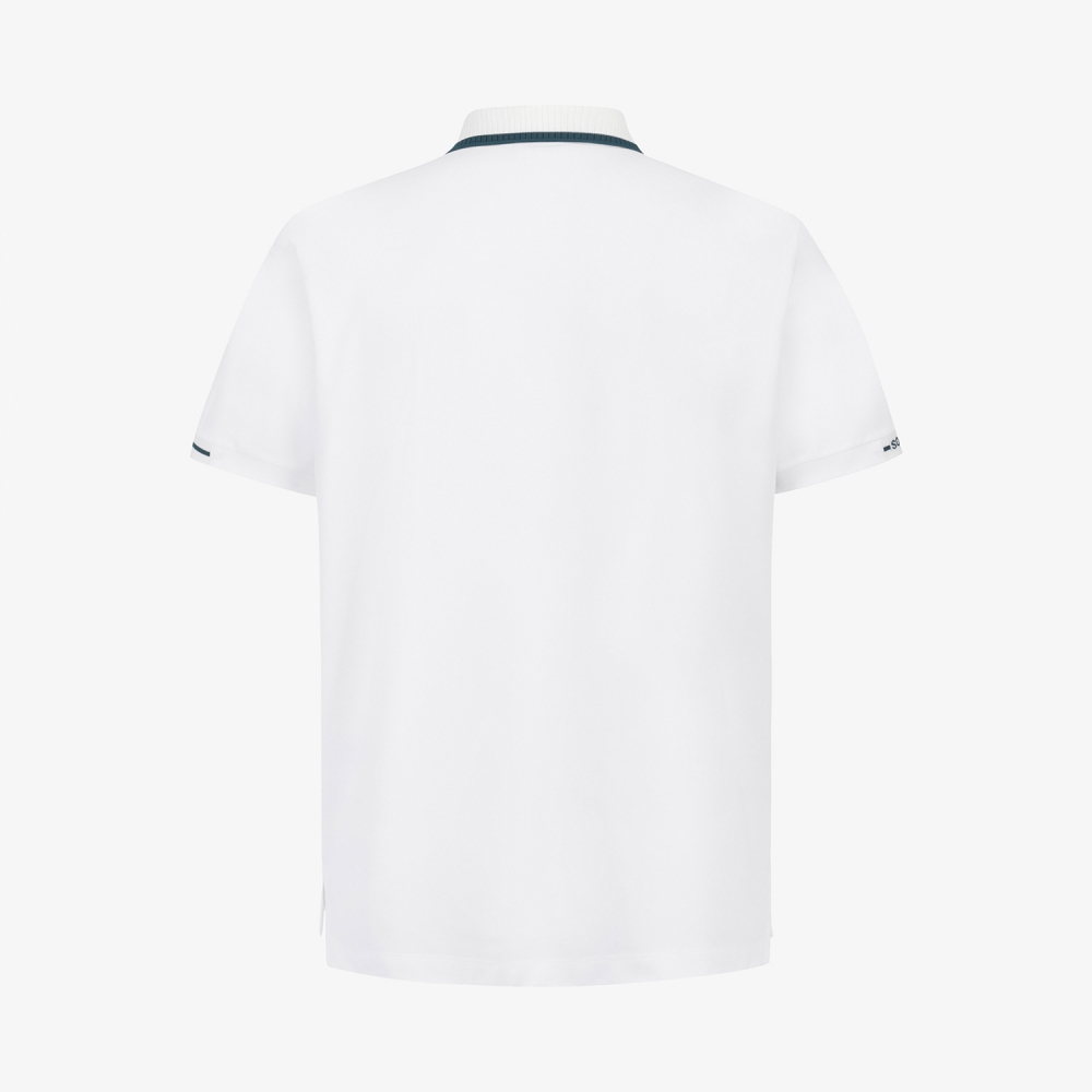 Buddy Contrast Line Collar T-Shirt_WT